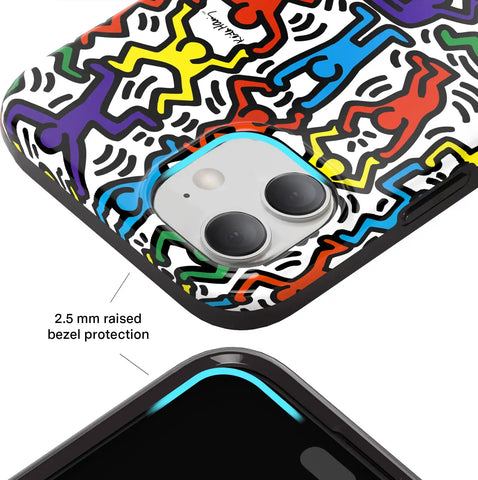 Keith Haring Rainbow Dancers iPhone Case