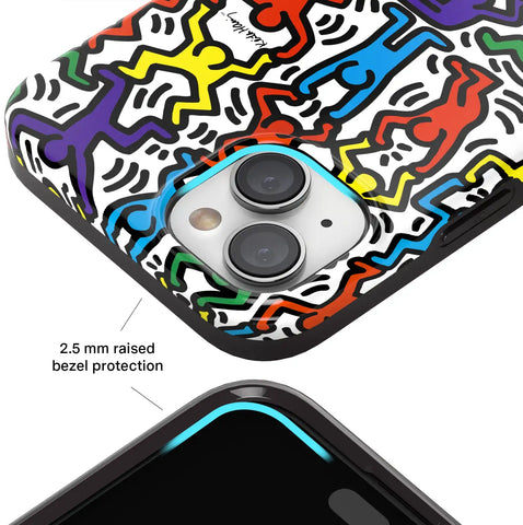 Keith Haring Rainbow Dancers iPhone Case