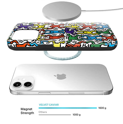 Keith Haring Rainbow Dancers iPhone Case