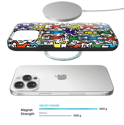 Keith Haring Rainbow Dancers iPhone Case