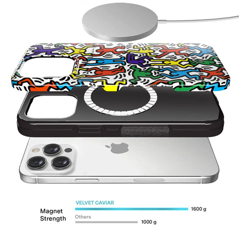 Keith Haring Rainbow Dancers iPhone Case