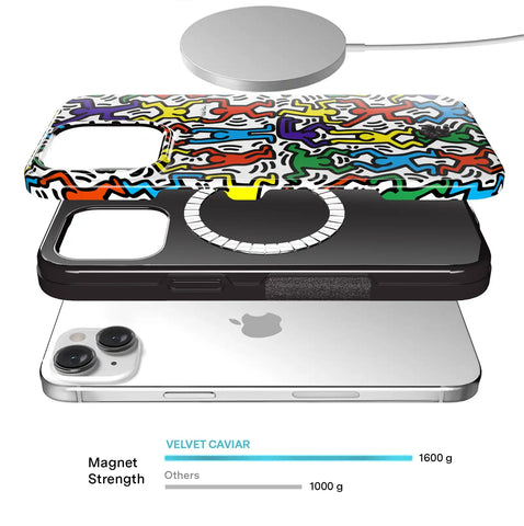 Keith Haring Rainbow Dancers iPhone Case