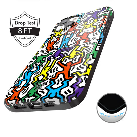 Keith Haring Rainbow Dancers iPhone Case