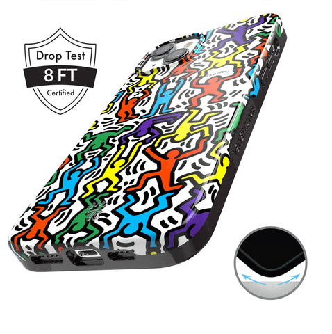 Keith Haring Rainbow Dancers iPhone Case