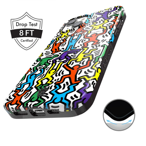 Keith Haring Rainbow Dancers iPhone Case
