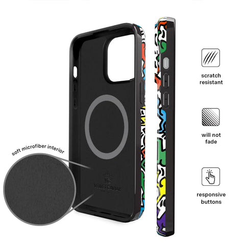 Keith Haring Rainbow Dancers iPhone Case