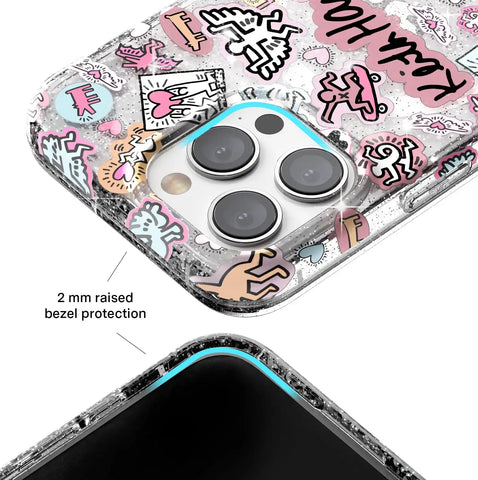 Keith Haring Pastel Glitter iPhone Case