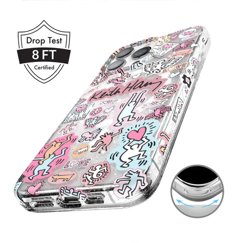 Keith Haring Pastel Glitter iPhone Case