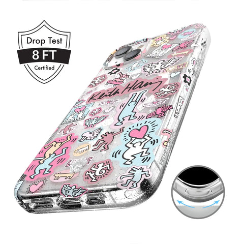 Keith Haring Pastel Glitter iPhone Case