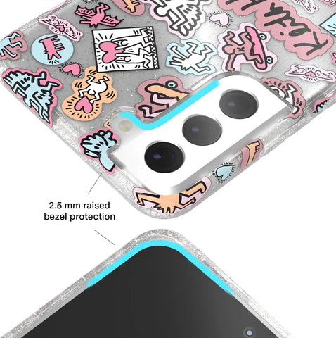 Keith Haring Pastel Glitter Samsung Case