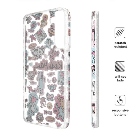 Keith Haring Pastel Glitter Samsung Case