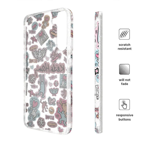 Keith Haring Pastel Glitter Samsung Case