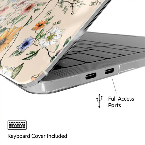 Nude Vintage Floral MacBook Case 2.0