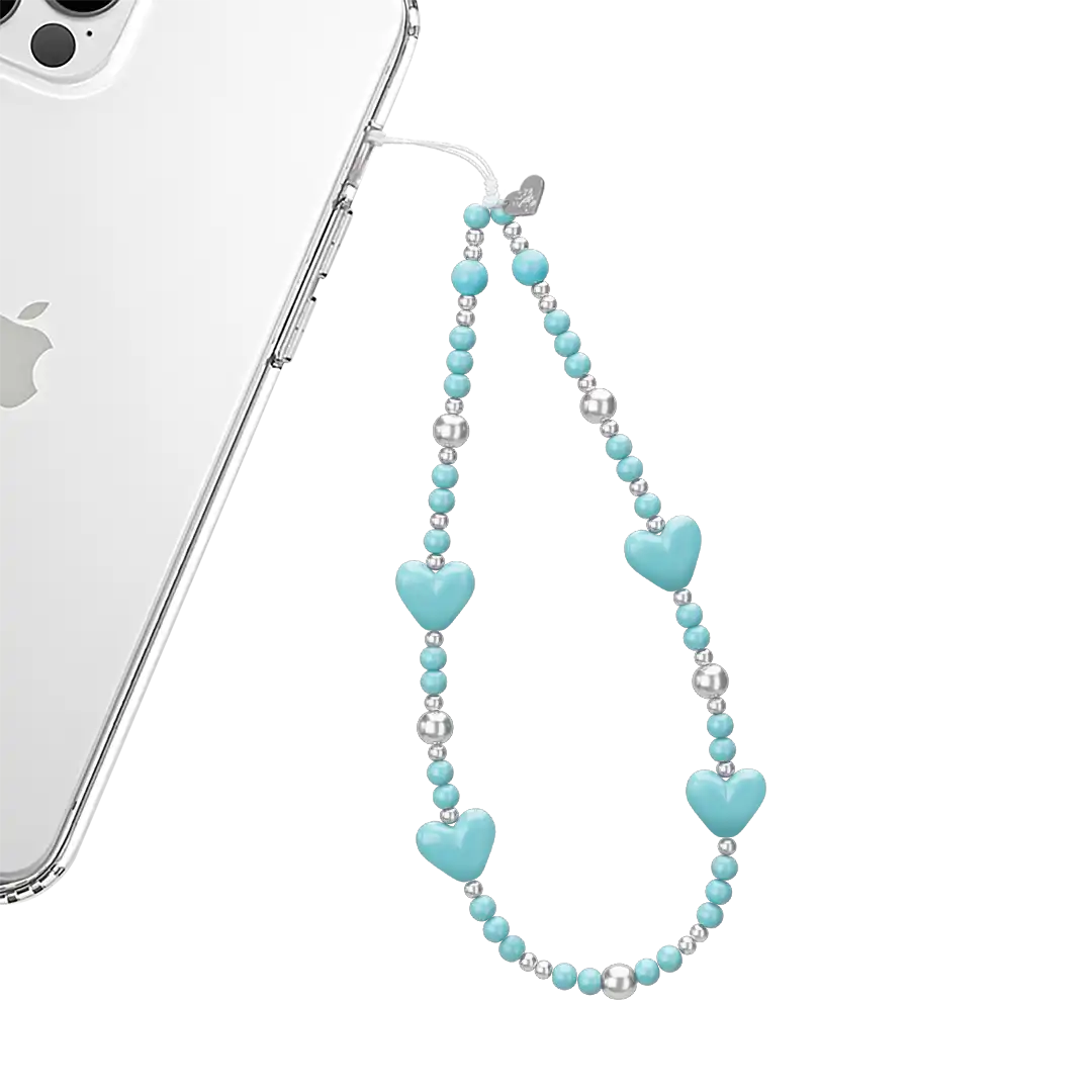 Turquoise Heart Phone Charm
