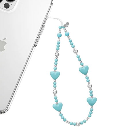 Turquoise Heart Phone Charm