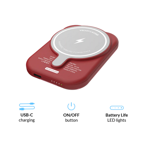 Rose Vibe Checkered Portable MagSafe Charger Power Pack