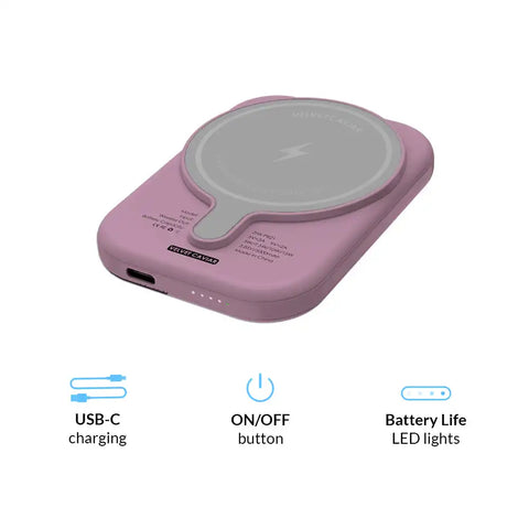Magenta Camo Portable MagSafe Charger Power Pack