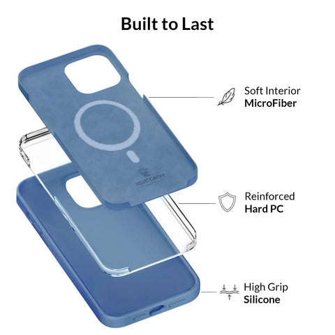 Linen Blue Silicone iPhone Case