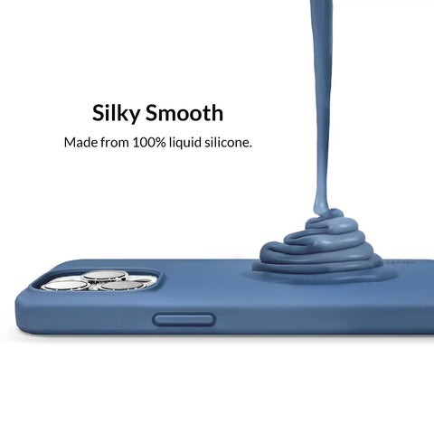 Linen Blue Silicone iPhone Case