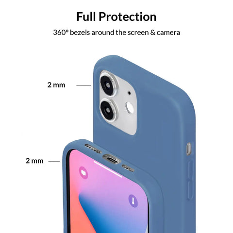 Linen Blue Silicone iPhone Case
