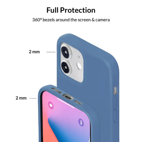 Linen Blue Silicone iPhone Case