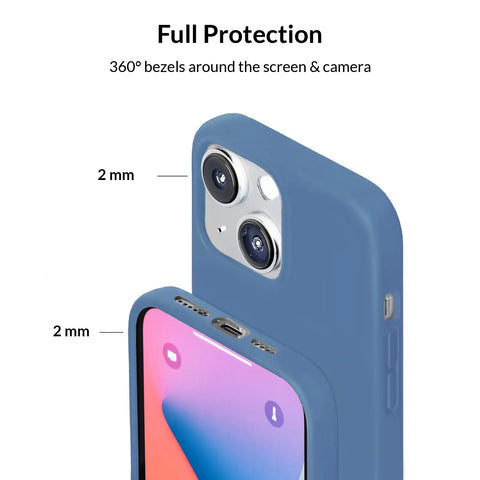 Linen Blue Silicone iPhone Case
