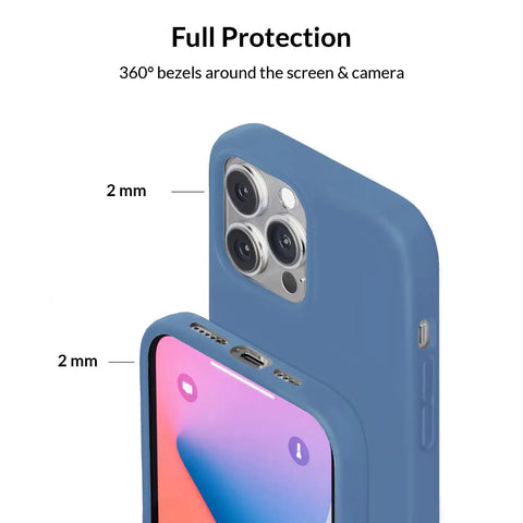 Linen Blue Silicone iPhone Case