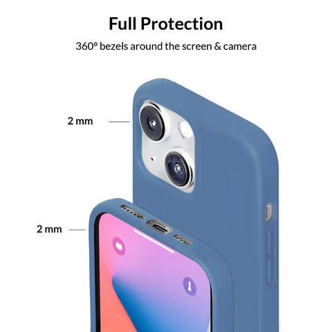 Linen Blue Silicone iPhone Case
