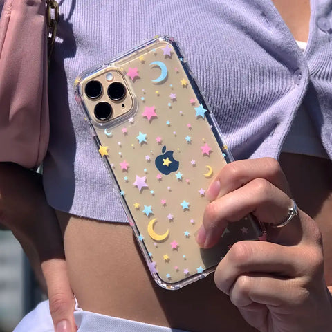 Pastel Starry Night Clear iPhone Case