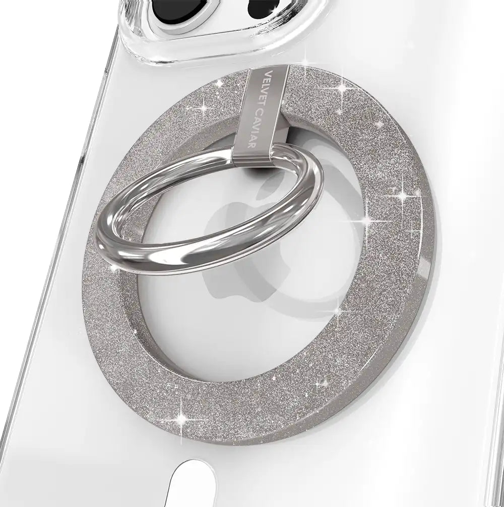 Grey Stardust Glitter MagSafe Grip Ring