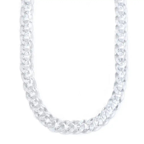 Mask Chain Necklace - 19mm Curb in Clear Lucite