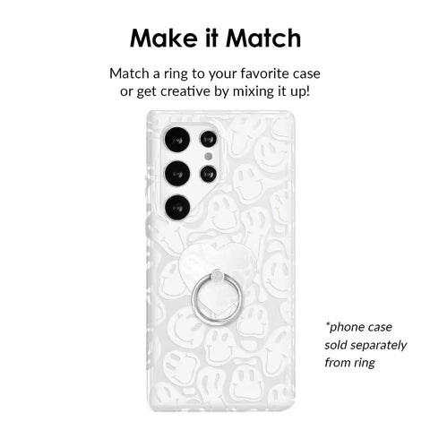 Clear Frosted Smiley Phone Ring