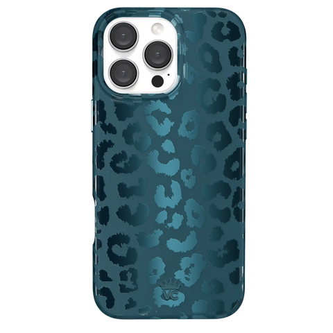 Metallic Navy Leopard iPhone Case