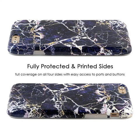 Midnight Gold Marble iPhone Case