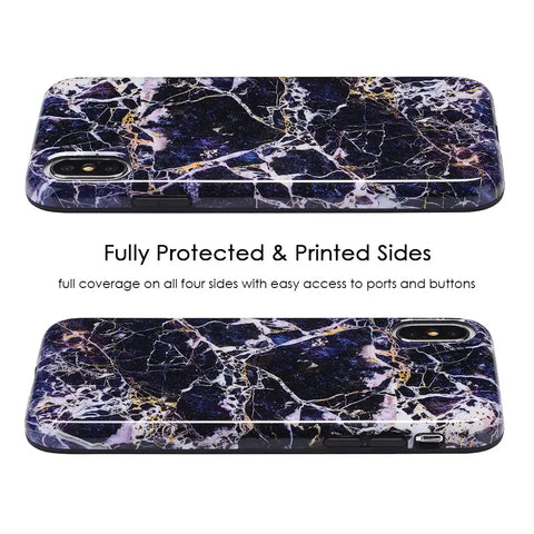 Midnight Gold Marble iPhone Case