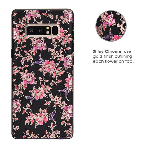 Midnight Floral Chrome Samsung Galaxy Case