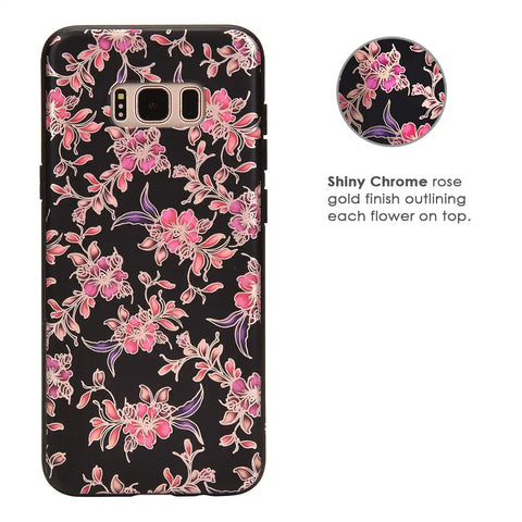Midnight Floral Chrome Samsung Galaxy Case