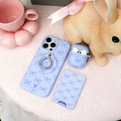 Lovely Blue Bows MagSafe Grip Ring