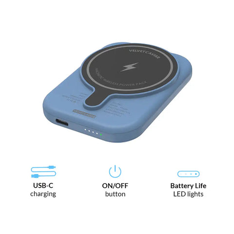Linen Blue Portable MagSafe Charger Power Pack
