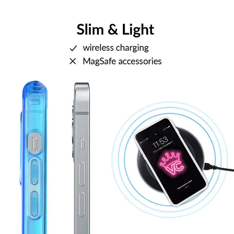 Neon Blue Clear iPhone Case