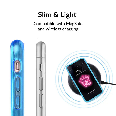 Neon Blue Clear iPhone Case