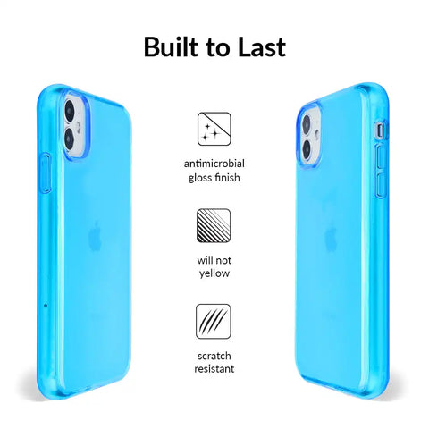 Neon Blue Clear iPhone Case