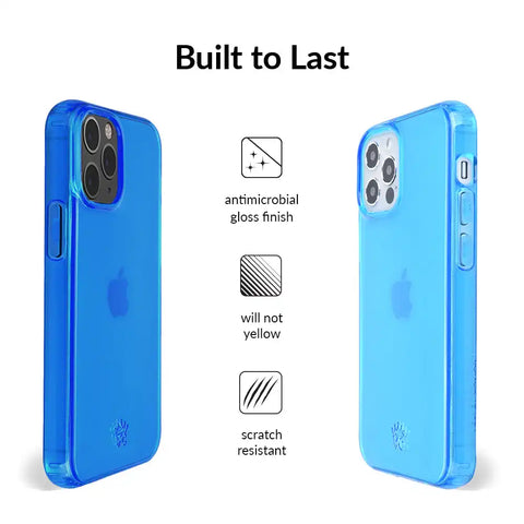 Neon Blue Clear iPhone Case