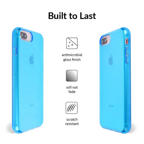 Neon Blue Clear iPhone Case