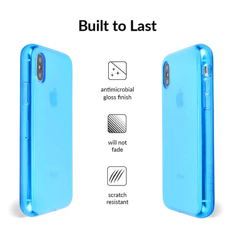 Neon Blue Clear iPhone Case