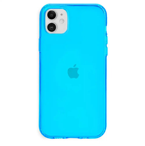Neon Blue Clear iPhone Case
