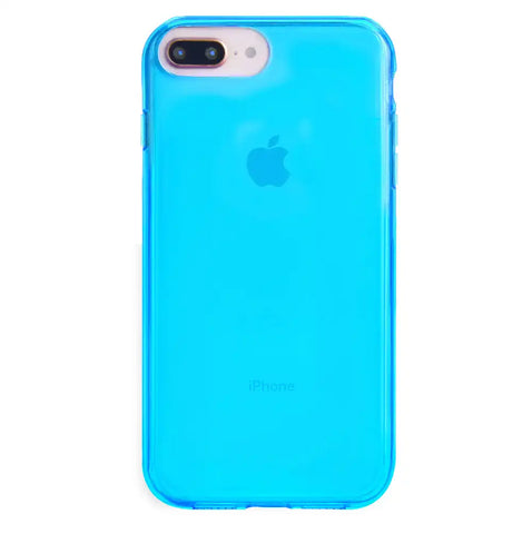 Neon Blue Clear iPhone Case