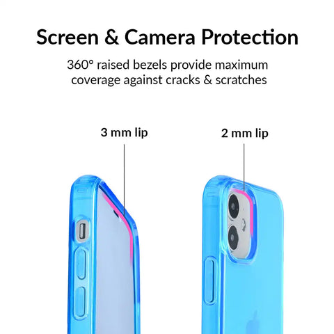 Neon Blue Clear iPhone Case
