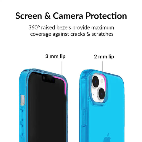 Neon Blue Clear iPhone Case