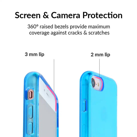 Neon Blue Clear iPhone Case